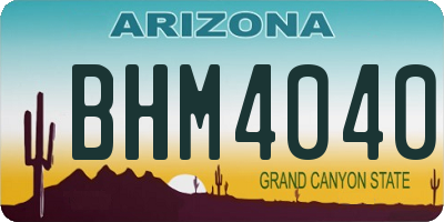AZ license plate BHM4040