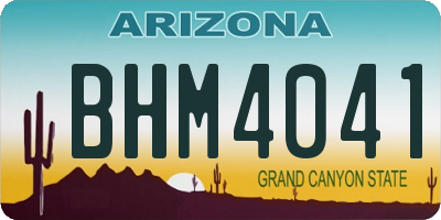 AZ license plate BHM4041