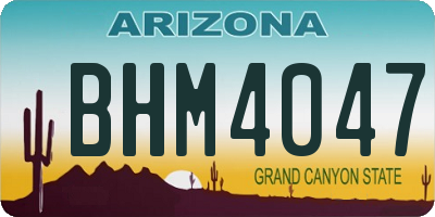 AZ license plate BHM4047