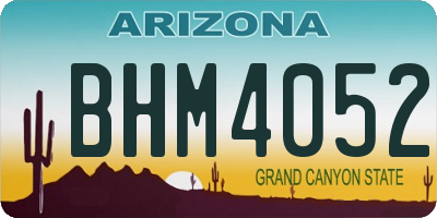 AZ license plate BHM4052