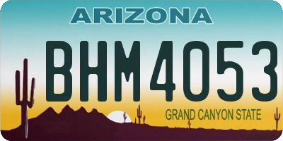 AZ license plate BHM4053