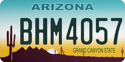 AZ license plate BHM4057