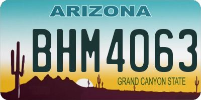 AZ license plate BHM4063