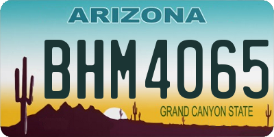 AZ license plate BHM4065