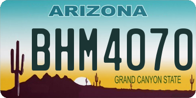 AZ license plate BHM4070