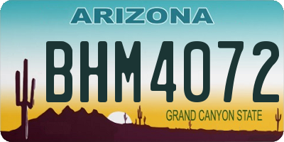 AZ license plate BHM4072