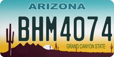AZ license plate BHM4074