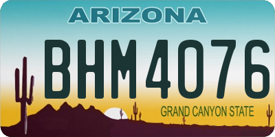 AZ license plate BHM4076