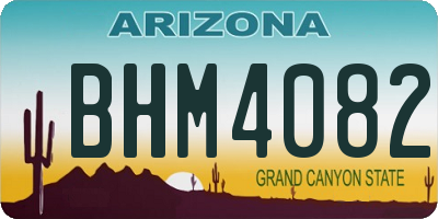AZ license plate BHM4082