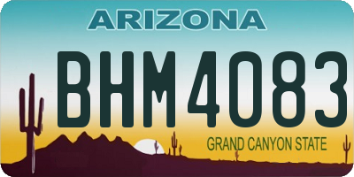 AZ license plate BHM4083