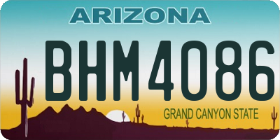 AZ license plate BHM4086