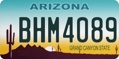 AZ license plate BHM4089