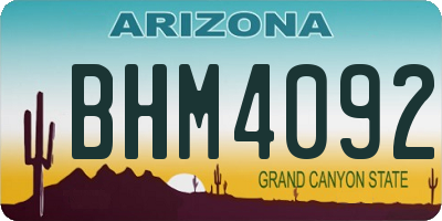 AZ license plate BHM4092
