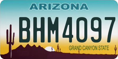 AZ license plate BHM4097