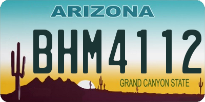 AZ license plate BHM4112