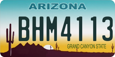 AZ license plate BHM4113