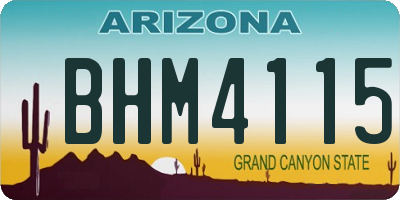 AZ license plate BHM4115