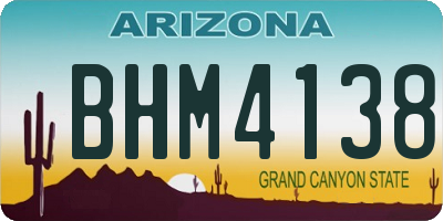 AZ license plate BHM4138