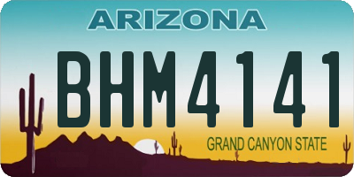 AZ license plate BHM4141