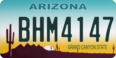 AZ license plate BHM4147