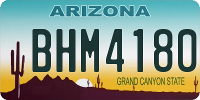 AZ license plate BHM4180