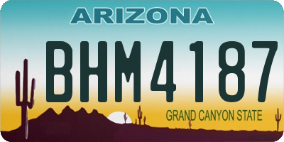 AZ license plate BHM4187