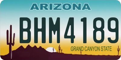 AZ license plate BHM4189
