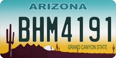 AZ license plate BHM4191