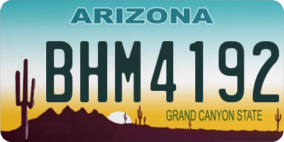 AZ license plate BHM4192
