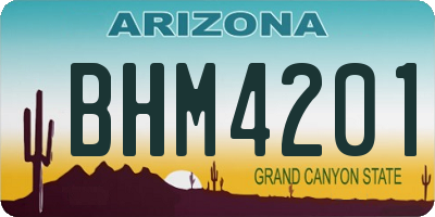 AZ license plate BHM4201