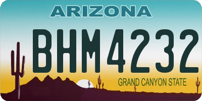 AZ license plate BHM4232