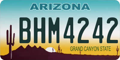 AZ license plate BHM4242