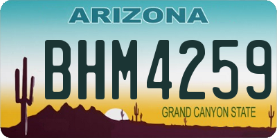 AZ license plate BHM4259