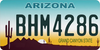 AZ license plate BHM4286