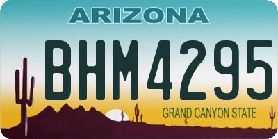 AZ license plate BHM4295