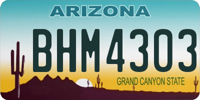 AZ license plate BHM4303