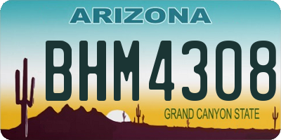 AZ license plate BHM4308