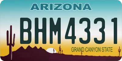 AZ license plate BHM4331