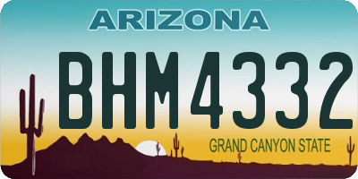 AZ license plate BHM4332