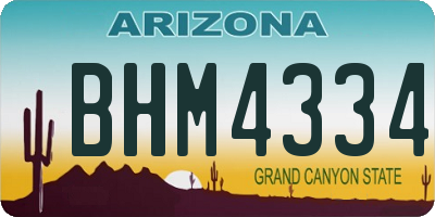 AZ license plate BHM4334