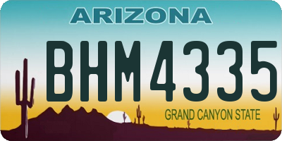 AZ license plate BHM4335