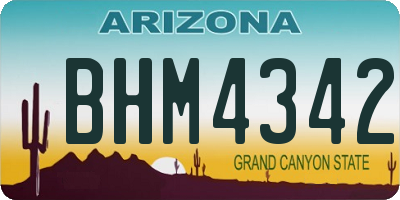 AZ license plate BHM4342