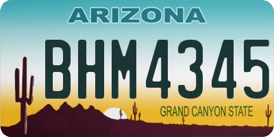 AZ license plate BHM4345