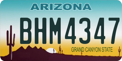 AZ license plate BHM4347