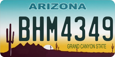 AZ license plate BHM4349