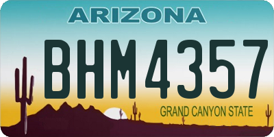 AZ license plate BHM4357