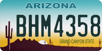 AZ license plate BHM4358