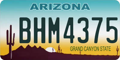 AZ license plate BHM4375