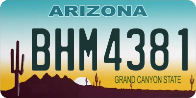 AZ license plate BHM4381