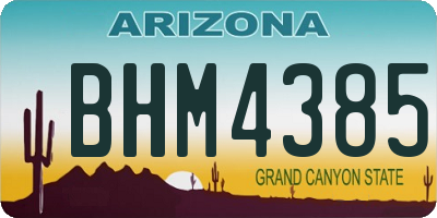 AZ license plate BHM4385